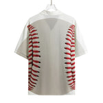 Baseball Stitching Print Rayon Hawaiian Shirt
