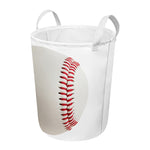 Baseball Stitching Print Round Laundry Basket