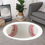 Baseball Stitching Print Round Rug