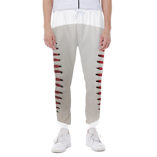 Baseball Stitching Print Scuba Joggers