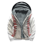 Baseball Stitching Print Sherpa Lined Zip Up Hoodie