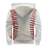 Baseball Stitching Print Sherpa Lined Zip Up Hoodie
