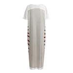Baseball Stitching Print Short Sleeve Long Nightdress
