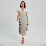 Baseball Stitching Print Short Sleeve Maxi Dress