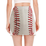 Baseball Stitching Print Side Slit Mini Skirt