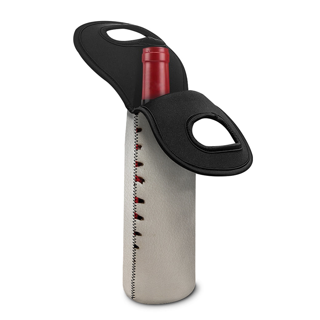 Baseball Stitching Print Single Neoprene Wine Tote