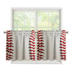 Baseball Stitching Print Tier Curtains