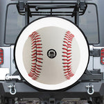 Baseball Stitching Print Tire Cover With Camera Hole