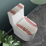 Baseball Stitching Print Toilet Lid And Tank Cover Set