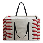 Baseball Stitching Print Utility Tote Bag
