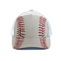 Baseball Stitching Print White Mesh Trucker Hat