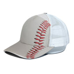 Baseball Stitching Print White Mesh Trucker Cap