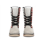 Baseball Stitching Print Winter Boots