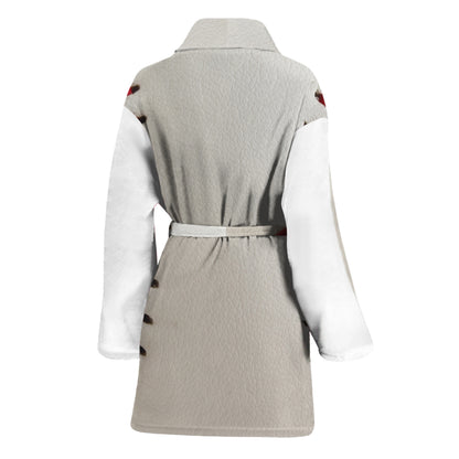 Baseball Stitching Print Women's Bathrobe