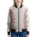 Baseball Stitching Print Women's Bomber Jacket