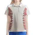 Baseball Stitching Print Women's Polo Shirt