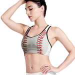 Baseball Stitching Print Women's Sports Bra