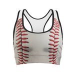 Baseball Stitching Print Women's Sports Bra