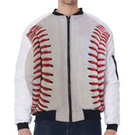 Baseball Stitching Print Zip Sleeve Bomber Jacket