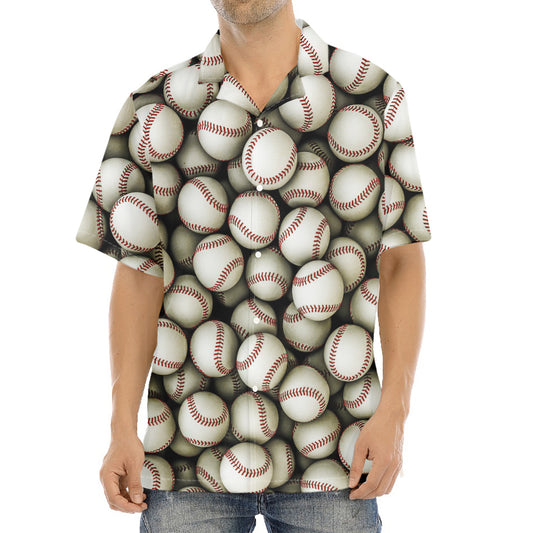 Baseballs 3D Print Aloha Shirt