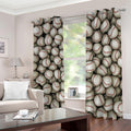 Baseballs 3D Print Dimout Grommet Curtains