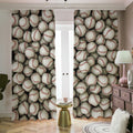 Baseballs 3D Print Dimout Pencil Pleat Curtains