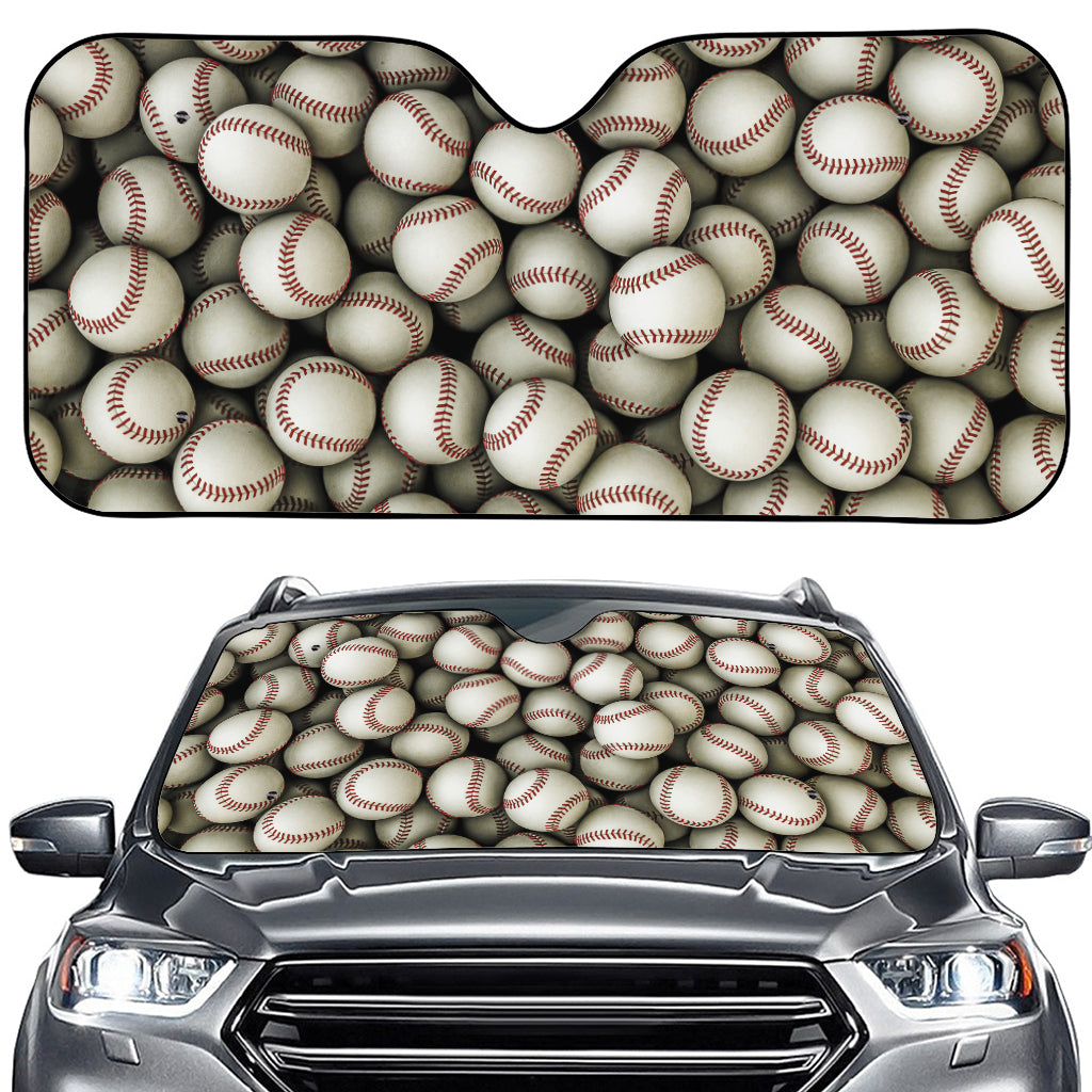 Baseballs 3D Print Car Windshield Sun Shade