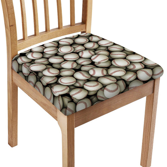 Baseballs 3D Print Chair Cushion Cover