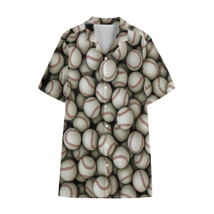 Baseballs 3D Print Cotton Hawaiian Shirt