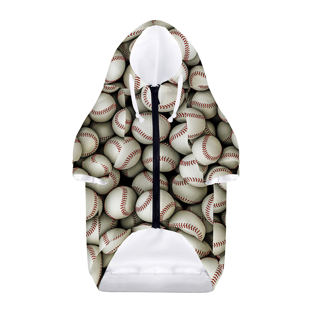 Baseballs 3D Print Dog Zip Up Hoodie
