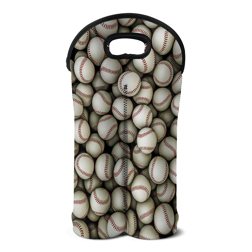 Baseballs 3D Print Double Neoprene Wine Tote