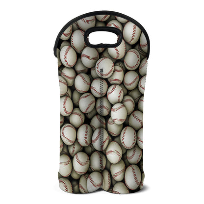 Baseballs 3D Print Double Neoprene Wine Tote