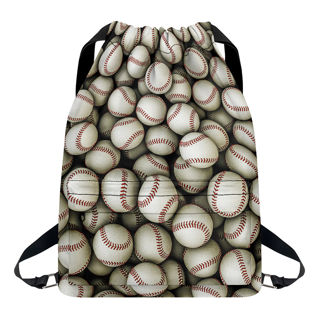 Baseballs 3D Print Drawstring Backpack