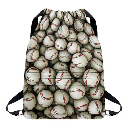 Baseballs 3D Print Drawstring Backpack