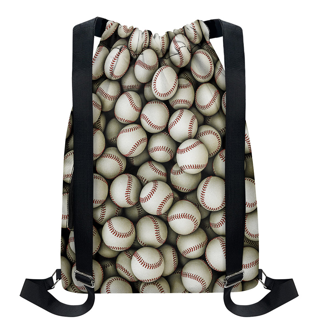 Baseballs 3D Print Drawstring Backpack