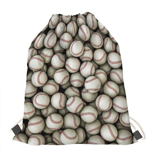 Baseballs 3D Print Drawstring Bag
