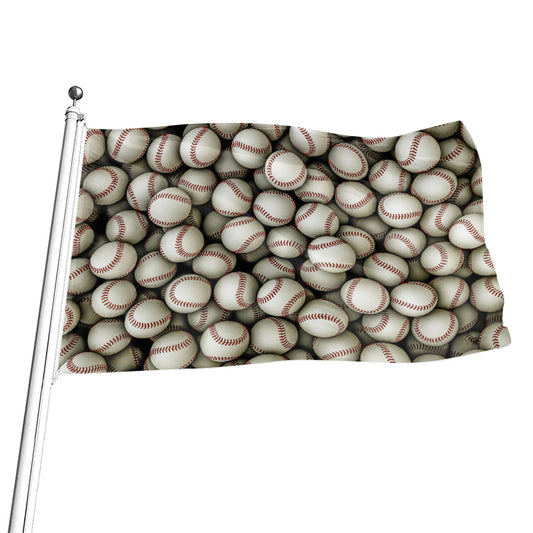 Baseballs 3D Print Flag
