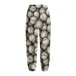 Baseballs 3D Print Fleece Lined Knit Pants