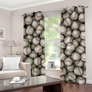 Baseballs 3D Print Grommet Curtains