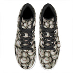 Baseballs 3D Print High Top Leather Sneakers