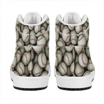 Baseballs 3D Print High Top Leather Sneakers
