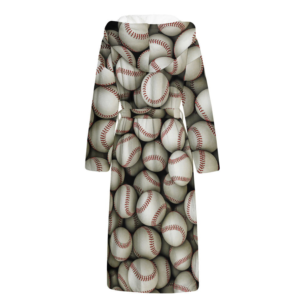 Baseballs 3D Print Hooded Bathrobe