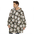 Baseballs 3D Print Hoodie Blanket