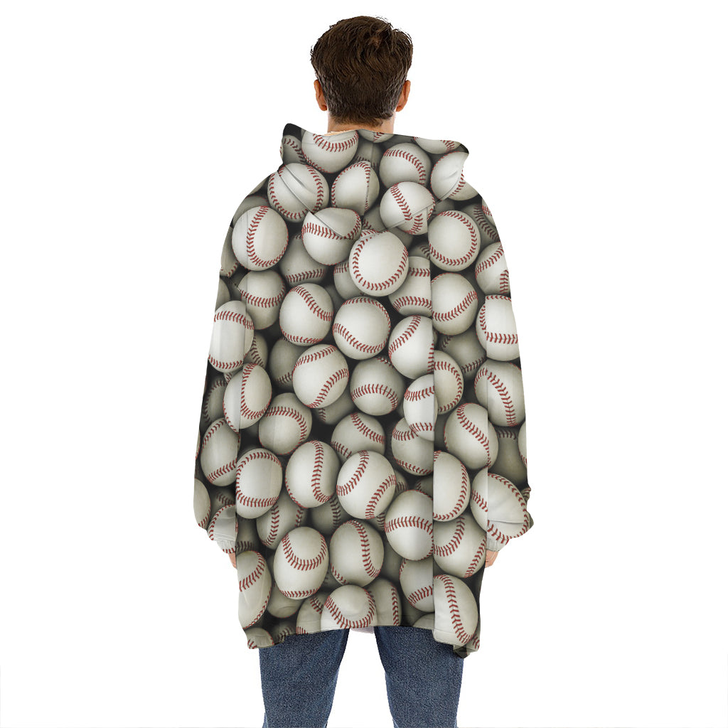 Baseballs 3D Print Hoodie Blanket