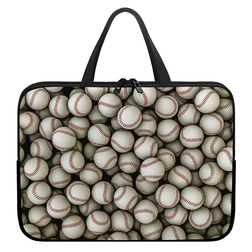 Baseballs 3D Print Laptop Sleeve With Handle