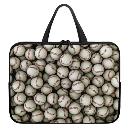 Baseballs 3D Print Laptop Sleeve With Handle