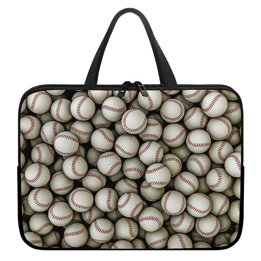 Baseballs 3D Print Laptop Sleeve With Handle