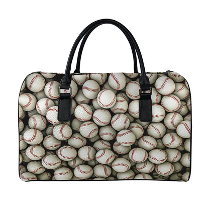 Baseballs 3D Print Leather Duffle Bag