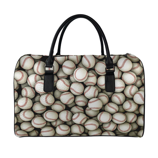 Baseballs 3D Print Leather Duffle Bag
