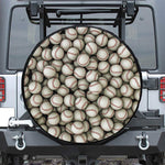 Baseballs 3D Print Leather Spare Tire Cover